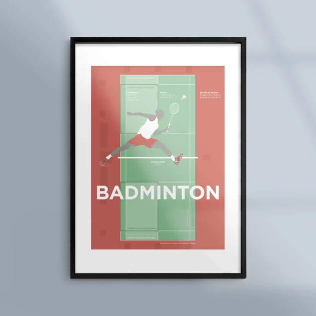 Poster Affisch Idrott Sport Badminton Ram
