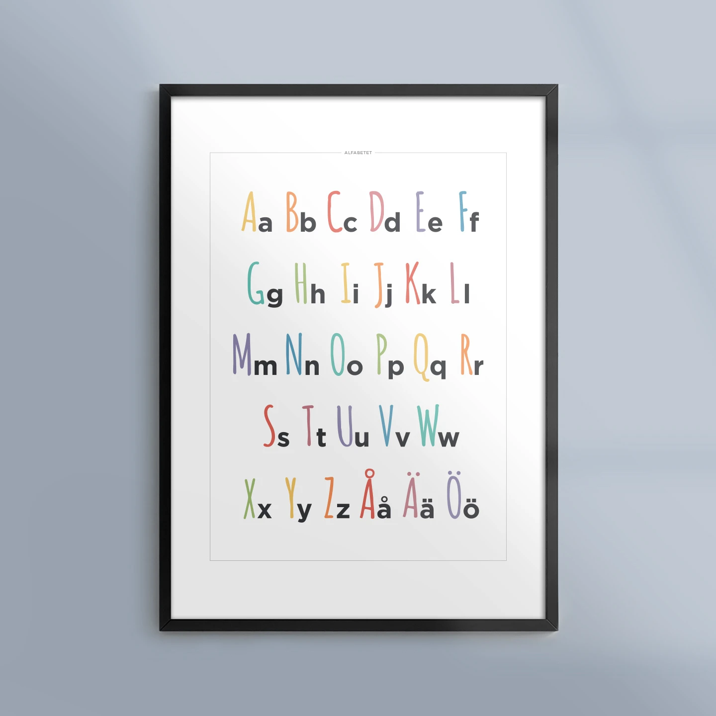 Poster Med Alfabetet Versaler Och Gemener Kunskapat