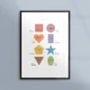 Poster med grundläggande former och färger