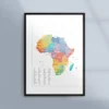 Poster med karta över Afrika
