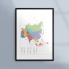 Poster med karta över Asien