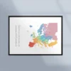 Poster med karta över Europa