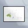 Poster med karta över Oceanien