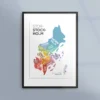 Poster med karta över Stor-Stockholm