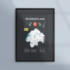 Poster med landskapet Östergötland
