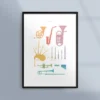 Poster med blåsinstrument