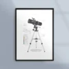 Poster med spegelteleskop / Newtonteleskop