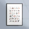 Poster med djurens alfabet