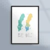Poster med Sverigekarta