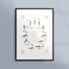 Poster med yoga: solhälsning