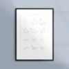 Poster med trianglar och vinklar