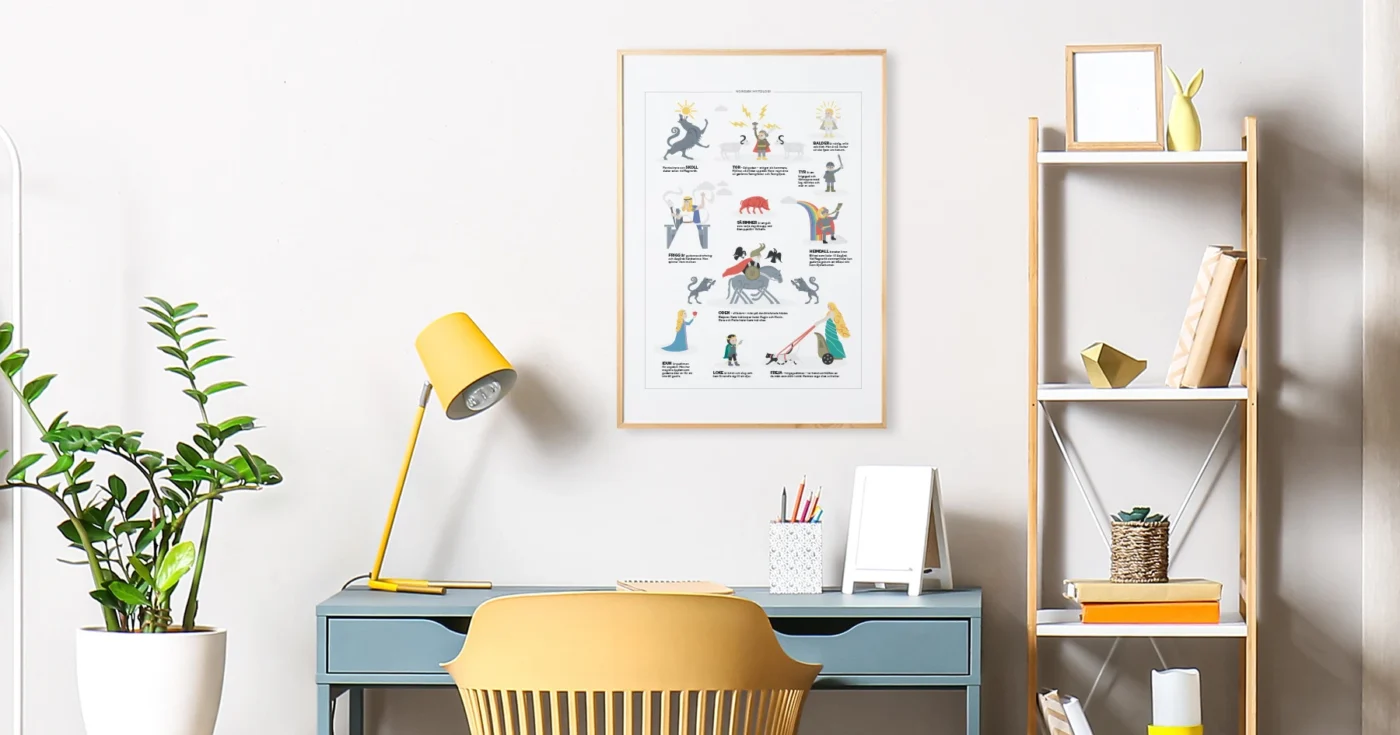 tonarsrum skrivbord asagudar